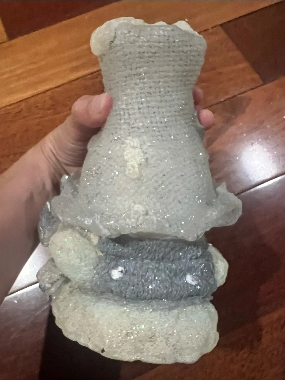 Molded vintage-style holiday sparkling Snowman Candle